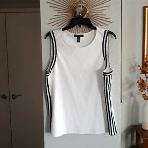 INC Black & White Sleeveless Top
